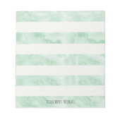 Mint Waterverf Stripes gepersonaliseerd Notitieblok (Voorkant)
