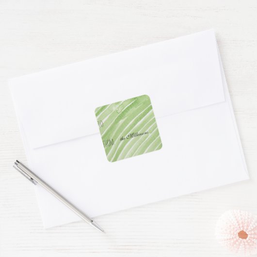 Mint Waterverf Stripes Gift Label (Envelop)