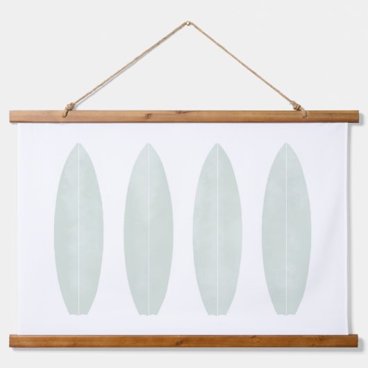 Mint Waterverf Surfboards strand neursery Decor Hangend Wandkleed (Voorkant)