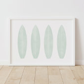 Mint Waterverf Surfboards strand neursery Decor Poster