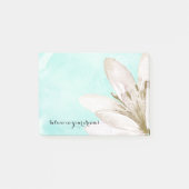 Mint Waterverf White Flower Inspirerend Message Post-it® Notes (Voorkant)