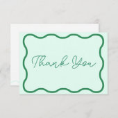 Mint Wavy Retro bruiloft Bedankkaart (Voorkant / Achterkant)