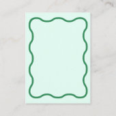 Mint Wavy Retro bruiloft Informatiekaartje (Achterkant)