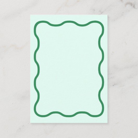 Mint Wavy Retro bruiloft Informatiekaartje (Achterkant)