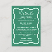 Mint Wavy Retro bruiloft Informatiekaartje (Voorkant)