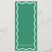 Mint Wavy Retro bruiloft Menu (Achterkant)