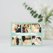 Mint Wedding Bedankt Script Typografie Foto Briefkaart (Staand voorkant)