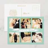 Mint Wedding Bedankt Script Typografie Foto Briefkaart (Voorkant / Achterkant)