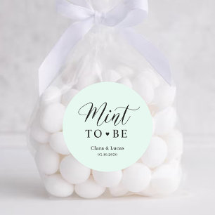 Mint Wedding Bruids Engagement Party Favorieten Ronde Sticker