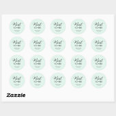 Mint Wedding Bruids Engagement Party Favorieten Ronde Sticker (Vel)