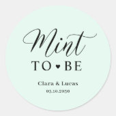 Mint Wedding Bruids Engagement Party Favorieten Ronde Sticker (Voorkant)