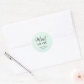 Mint Wedding Bruids Engagement Party Favorieten Ronde Sticker (Envelop)