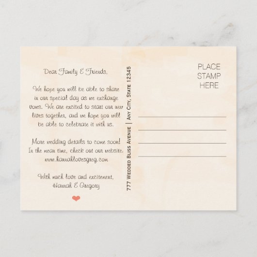 Mint Western Hoefijzer Save the Date Briefkaart (Achterkant)