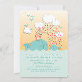 Mint Whales Sunset Neutral Couples Baby shower Kaart (Voorkant)