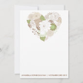 Mint Whimsical Floral Heart Baptism Invitation Kaart (Achterkant)