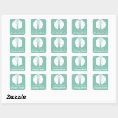 Mint Whisk Silhouet Keukenlabels Vierkante Sticker (Vel)