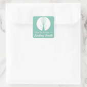 Mint Whisk Silhouet Keukenlabels Vierkante Sticker (Tas)