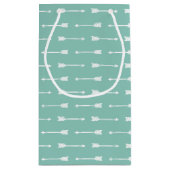 Mint & White Arrows Pattern Gepersonaliseerd Gift Klein Cadeauzakje (Achterkant)
