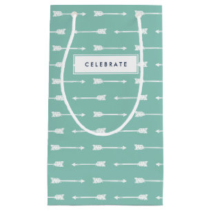 Mint & White Arrows Pattern Gepersonaliseerd Gift  Klein Cadeauzakje