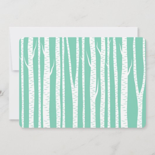 Mint White Birch Trees baby shower Kaart (Achterkant)