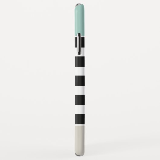 Mint White Black Beige Stripes - Eenvoudig elegant Case-Mate iPhone Case (Achterkant/rechts)