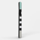 Mint White Black Beige Stripes - Eenvoudig elegant Case-Mate iPhone Case (Achterkant/rechts)