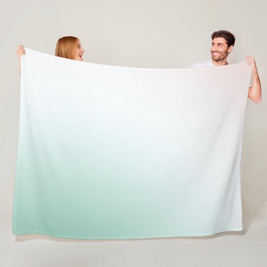 Mint White Blush Fleece Deken (In situ)