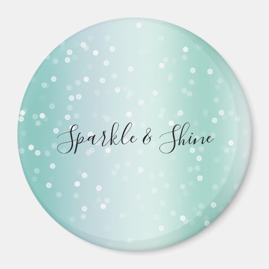 Mint White Bokeh Dots Celebration Magneet (Voorkant)