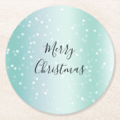 Mint White Bokeh Dots Celebration Ronde Kartonnen Onderzetter (Voorkant)