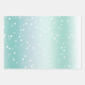 Mint White Bokeh Gold Glitter Confetti Christmas Inpakpapier Vel (Voorkant)