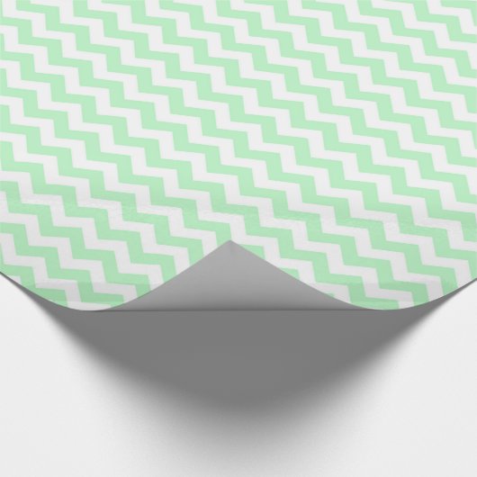 Mint White Chevron Zig-Zag Pattern Cadeaupapier (Hoek)