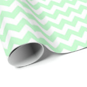 Mint White Chevron Zig-Zag Pattern Cadeaupapier (Rol Hoek)