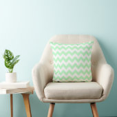 Mint White Chevron Zig-Zag Pattern Kussen (Stoel)