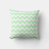 Mint White Chevron Zig-Zag Pattern Kussen (Voorkant)