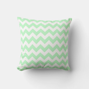 Mint White Chevron Zig-Zag Pattern Kussen
