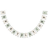 Mint White Faux Gold Glitter-Stippen gefeliciteerd Vlaggetjes (Alle)