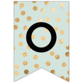 Mint White Faux Gold Glitter-Stippen gefeliciteerd Vlaggetjes (Tweede vlag)