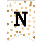 Mint White Faux Gold Glitter-Stippen gefeliciteerd Vlaggetjes (Derde vlag)