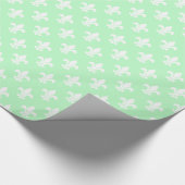 Mint White Fleur de Lis Pattern Cadeaupapier (Hoek)