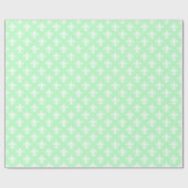 Mint White Fleur de Lis Pattern Cadeaupapier (Vlak)