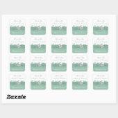 Mint, White Floral Hearts Wedding for Sticker (Vel)