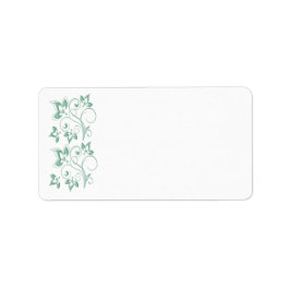 Mint, White Floral Print-at-home label
