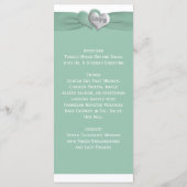 Mint, White Floral Wedding Menu Kaart (Achterkant)