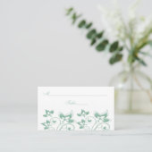 Mint, White Floral Wedding Plaatskaart Plaatskaartje (Staand voorkant)
