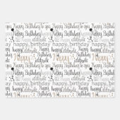 Mint White Fun Happy Balloons Birthday Inpakpapier Vel (Voorkant 3)