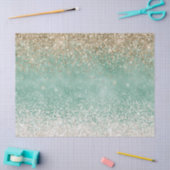 Mint White Glam Gold Sparkle Glitter Tissuepapier (Craft)