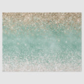Mint White Glam Gold Sparkle Glitter Tissuepapier (Voorkant)