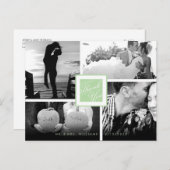 Mint White Hartelijk dank Je bruiloft 4 Foto Brief Briefkaart (Voorkant / Achterkant)