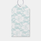 Mint White Lace Rozen Floral Cadeaulabel (Voorkant)
