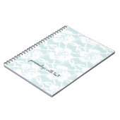 Mint White Lace Rozen Floral Notitieboek (Linkerzijde)